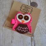 Owlivia The Owl Hair Clip In Raspberry And..
